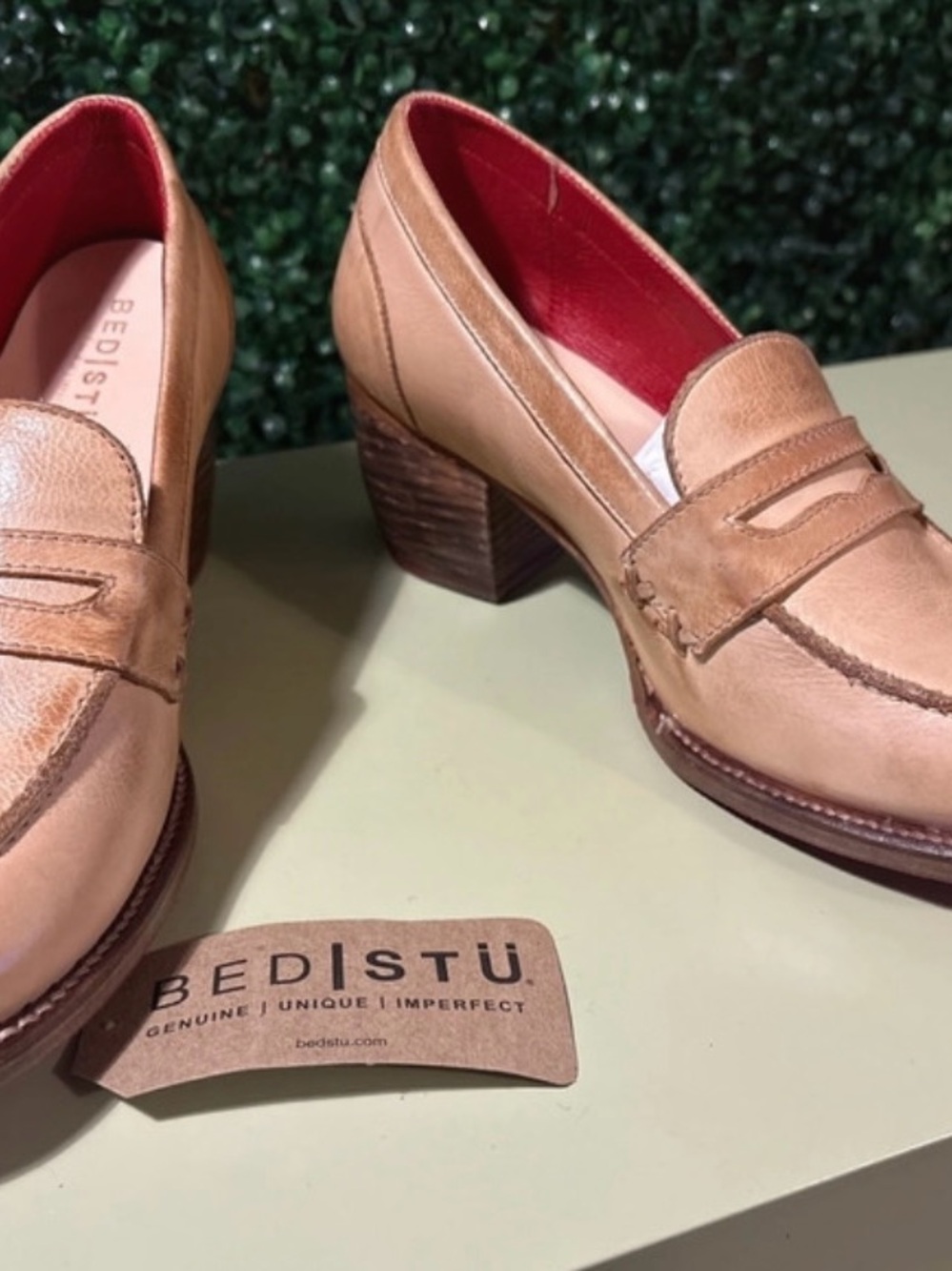 BEDSTU Liberty Bone Rustic Leather Block Heel Loafer - Picture 4 of 14